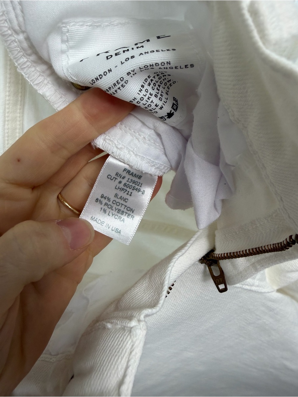 Frame Denim Le High Flare White Jeans Sz 25 - Picture 7 of 7
